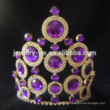 Fashion purple Rhinestone Diamond Wedding Tiara concours couronnes à vendre